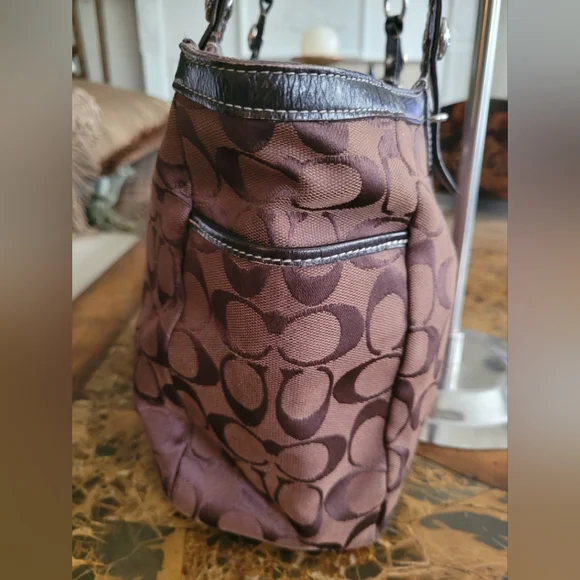 Coach Brown Signature Tote Bag - Picture 4 of 10